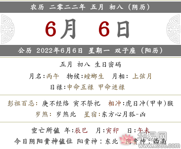 2022年农历五月初八财神各时辰方位一览表