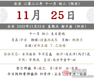 2022年农历十一月初二是几月几号什么日子？是吉日吗？